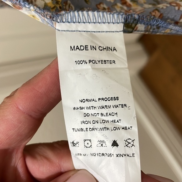 Simplee Blue Floral Wrap Ruffle Hem Maxi Dress - Picture 10 of 10